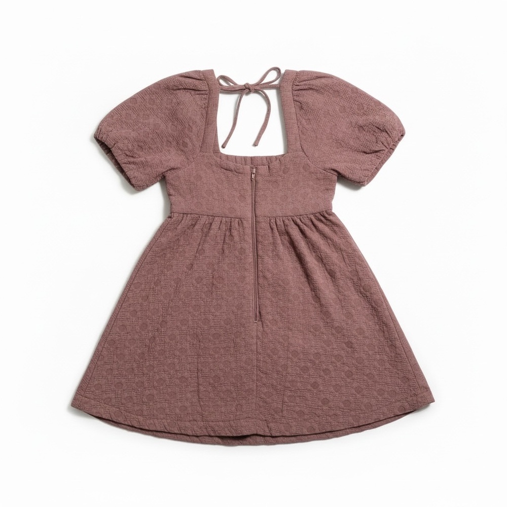 Madewell Floral Quilted Puff-Sleeve Mini Dress Dusty Rose Size Large NWT - Picture 3 of 12